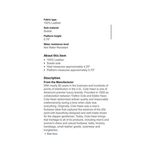 EUC Cole Haan Nike Air Kimry Black Leather Wedge Sandals Comfort Platform 8 - Picture 12 of 13